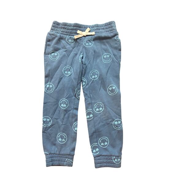 Girls XS 4/5 3pc Casual Lot NWT Matching Sweats Set and A Tshirt blue smiley - Picture 3 of 4